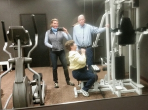 3 of us in the workout room